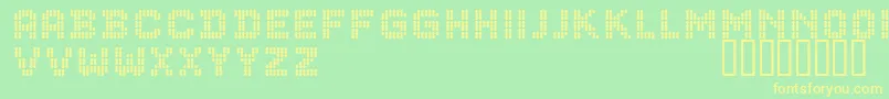 CfdotsRegular Font – Yellow Fonts on Green Background