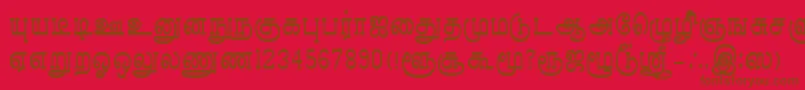 フォントTmlDiamondPlain – 赤い背景に茶色の文字