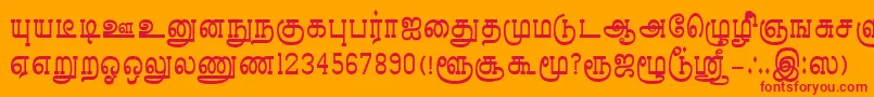 TmlDiamondPlain Font – Red Fonts on Orange Background