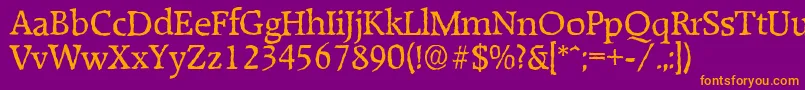 RaleighantiqueRegular Font – Orange Fonts on Purple Background