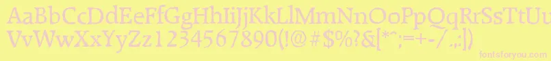 RaleighantiqueRegular Font – Pink Fonts on Yellow Background