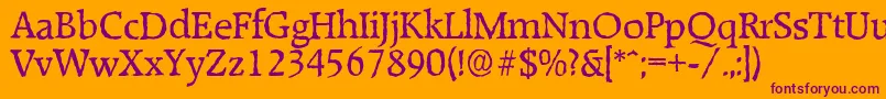 RaleighantiqueRegular Font – Purple Fonts on Orange Background