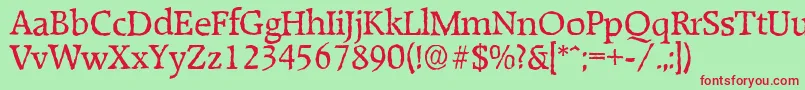 RaleighantiqueRegular Font – Red Fonts on Green Background