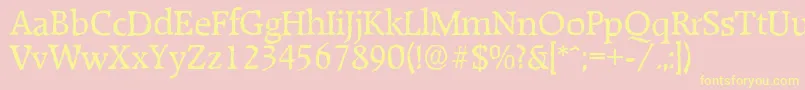 RaleighantiqueRegular Font – Yellow Fonts on Pink Background