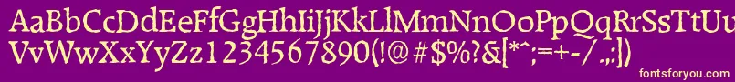 RaleighantiqueRegular Font – Yellow Fonts on Purple Background