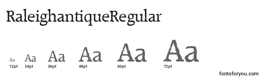 RaleighantiqueRegular-fontin koot
