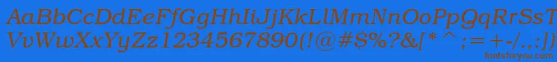 Czcionka TextbookLightItalic – brązowe czcionki na niebieskim tle