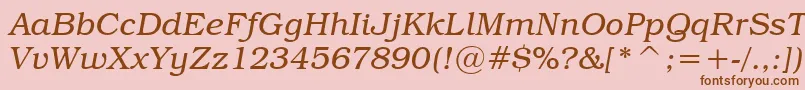 Czcionka TextbookLightItalic – brązowe czcionki na różowym tle