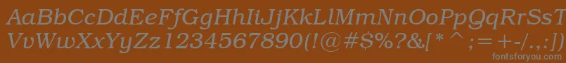 フォントTextbookLightItalic – 茶色の背景に灰色の文字