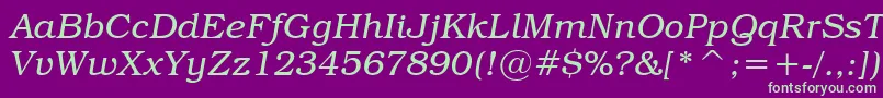 fuente TextbookLightItalic – Fuentes Verdes Sobre Fondo Morado