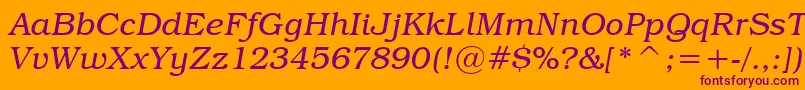TextbookLightItalic Font – Purple Fonts on Orange Background