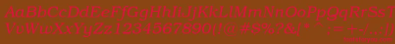 TextbookLightItalic Font – Red Fonts on Brown Background