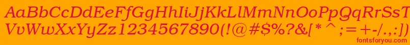 TextbookLightItalic Font – Red Fonts on Orange Background