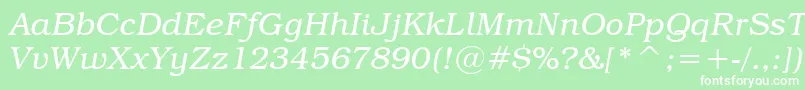 Шрифт TextbookLightItalic – белые шрифты на зелёном фоне