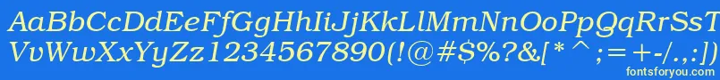 TextbookLightItalic Font – Yellow Fonts on Blue Background