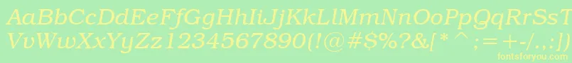 フォントTextbookLightItalic – 黄色の文字が緑の背景にあります
