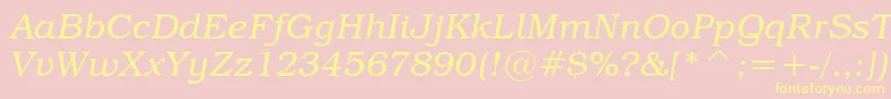 TextbookLightItalic Font – Yellow Fonts on Pink Background