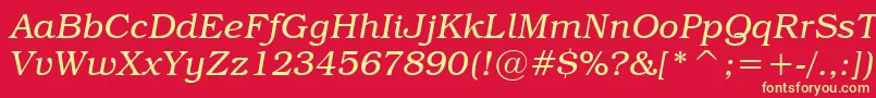 TextbookLightItalic Font – Yellow Fonts on Red Background