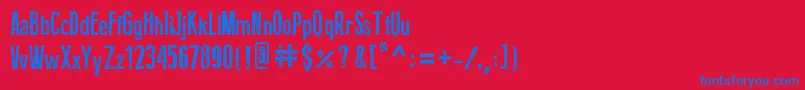 Czcionka FineEroded – niebieskie czcionki na czerwonym tle