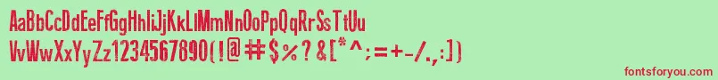 FineEroded Font – Red Fonts on Green Background