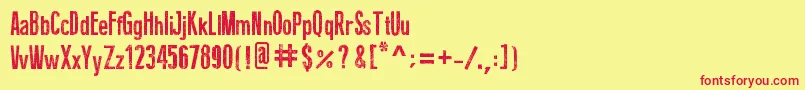 Więcej informacji o czcionce FineEroded Czcionka FineEroded – czerwone czcionki na żółtym tle