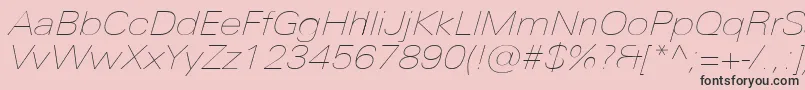 UniversNextProUltralightExtendedItalic Font – Black Fonts on Pink Background