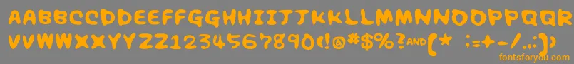フォントChocolatesyrup – オレンジの文字は灰色の背景にあります。