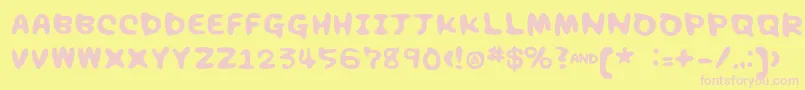 Chocolatesyrup Font – Pink Fonts on Yellow Background