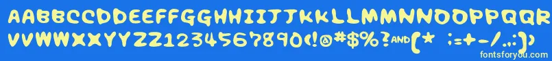 Chocolatesyrup Font – Yellow Fonts on Blue Background