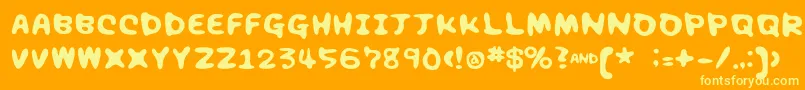 フォントChocolatesyrup – オレンジの背景に黄色の文字