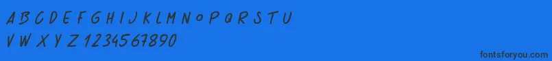 フォントSchoolProduction – 黒い文字の青い背景