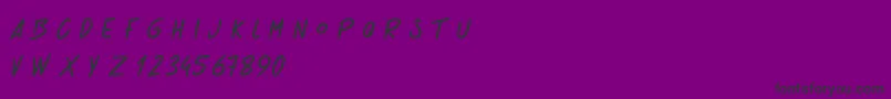 SchoolProduction-fontti – mustat fontit violetilla taustalla