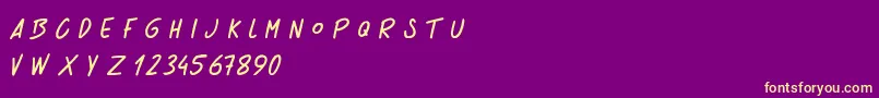 SchoolProduction Font – Yellow Fonts on Purple Background