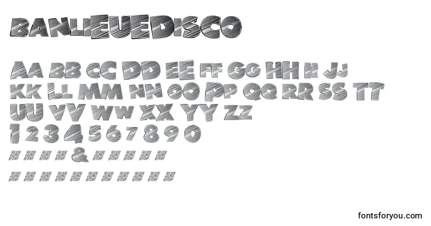 Шрифт Banlieuedisco – алфавит, цифры, специальные символы