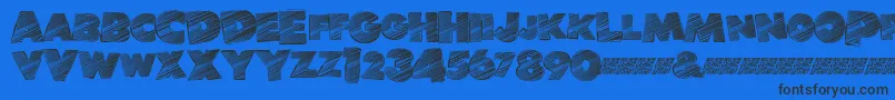 Шрифт Banlieuedisco – чёрные шрифты на синем фоне
