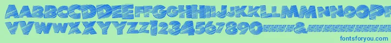 Banlieuedisco-fontti – siniset fontit vihreällä taustalla