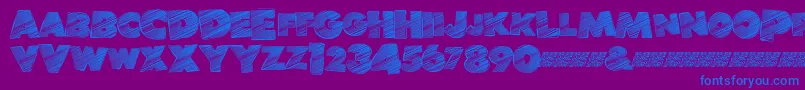 Banlieuedisco-Schriftart – Blaue Schriften auf violettem Hintergrund