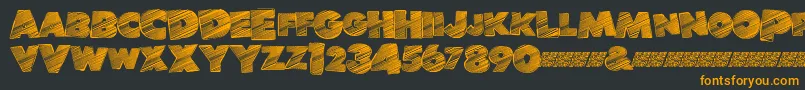 Banlieuedisco-Schriftart – Orangefarbene Schriften auf schwarzem Hintergrund