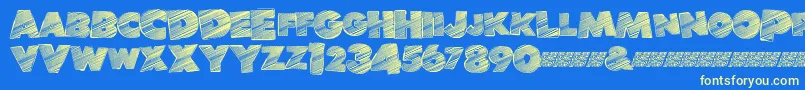 Banlieuedisco Font – Yellow Fonts on Blue Background