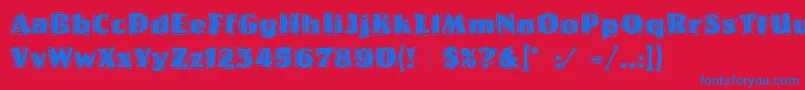 WestwoodLetPlain.1.0 Font – Blue Fonts on Red Background