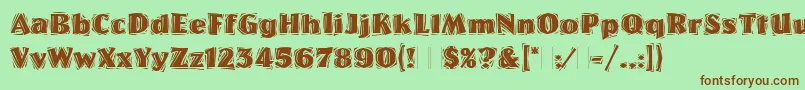 WestwoodLetPlain.1.0 Font – Brown Fonts on Green Background