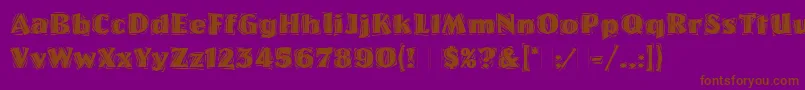 WestwoodLetPlain.1.0 Font – Brown Fonts on Purple Background