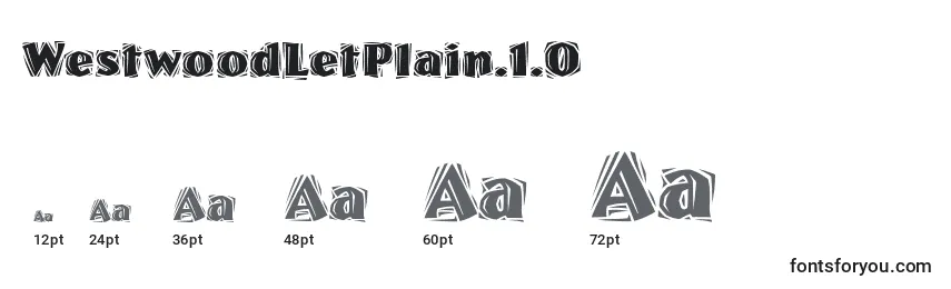 Размеры шрифта WestwoodLetPlain.1.0