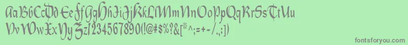 Oldcountrycondensed Font – Gray Fonts on Green Background