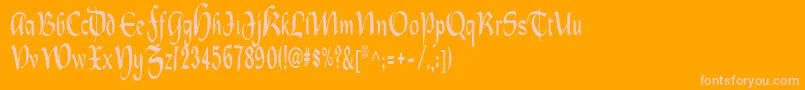 Oldcountrycondensed Font – Pink Fonts on Orange Background