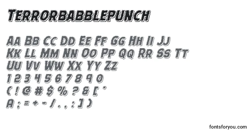 Terrorbabblepunch Font – alphabet, numbers, special characters