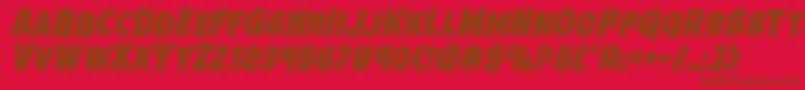 Terrorbabblepunch-Schriftart – Braune Schriften auf rotem Hintergrund