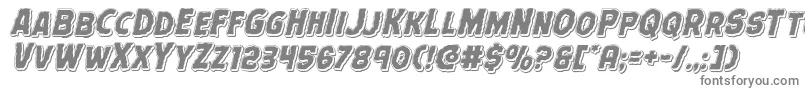 Terrorbabblepunch-fontti – harmaat kirjasimet valkoisella taustalla