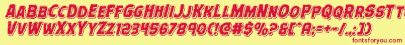 Terrorbabblepunch Font – Red Fonts on Yellow Background