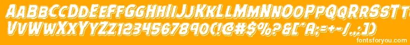 Шрифт Terrorbabblepunch – белые шрифты на оранжевом фоне